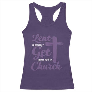 Ash Wednesday Racerback Tank Top Lent Is Coming Get Your Ash To Church Ash Cross TS11 Purple Print Your Wear