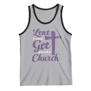Ash Wednesday Tank Top Lent Is Coming Get Your Ash To Church Ash Cross TS11 Athletic Heather Black Print Your Wear
