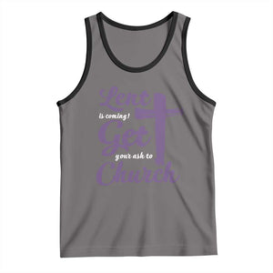 Ash Wednesday Tank Top Lent Is Coming Get Your Ash To Church Ash Cross TS11 Deep Heather Black Print Your Wear