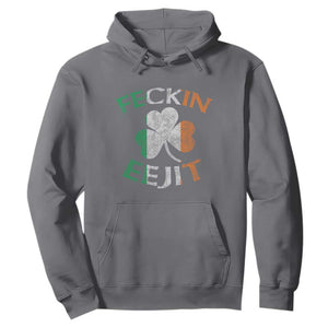 Funny Feckin Eejit Hoodie Ireland Irish Slang Shamrock St Patrick's Day TS11 Charcoal Print Your Wear