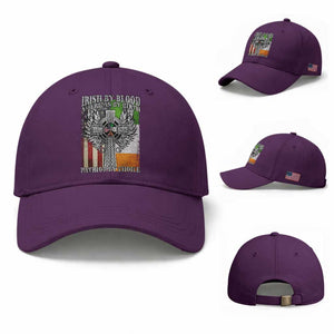 Irish Americans Baseball Cap Irish By Blood American By Birth Patriot By Choice Celtic Cross TS11 Baseball Cap Universal Fit Purple Print Your Wear