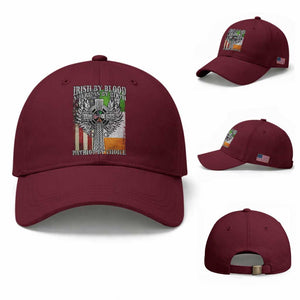 Irish Americans Baseball Cap Irish By Blood American By Birth Patriot By Choice Celtic Cross TS11 Baseball Cap Universal Fit Maroon Print Your Wear