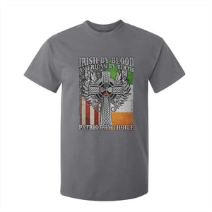 Irish Americans T Shirt For Kid Irish By Blood American By Birth Patriot By Choice Celtic Cross TS11 Charcoal Print Your Wear