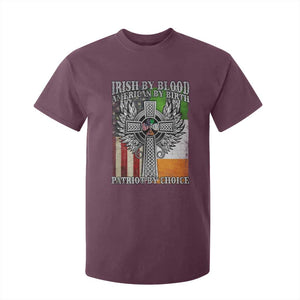 Irish Americans T Shirt For Kid Irish By Blood American By Birth Patriot By Choice Celtic Cross TS11 Maroon Print Your Wear