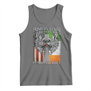 Irish Americans Tank Top Irish By Blood American By Birth Patriot By Choice Celtic Cross TS11 Black Heather Print Your Wear
