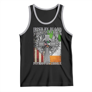 Irish Americans Tank Top Irish By Blood American By Birth Patriot By Choice Celtic Cross TS11 Black Athletic Heather Print Your Wear
