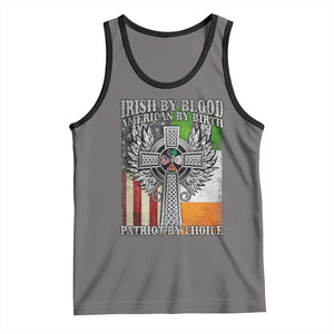 Irish Americans Tank Top Irish By Blood American By Birth Patriot By Choice Celtic Cross TS11 Deep Heather Black Print Your Wear