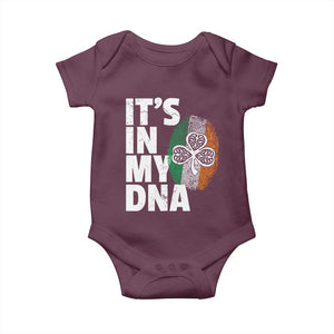 Funny Irish It's In My DNA Baby Onesie Ireland Fingerprint Flag TS11 Maroon Print Your Wear