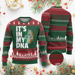 Funny Irish It's In My DNA Ugly Christmas Sweater Ireland Fingerprint Flag TS11 Red Green Print Your Wear