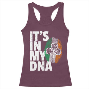 Funny Irish It's In My DNA Racerback Tank Top Ireland Fingerprint Flag TS11 Maroon Print Your Wear