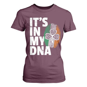 Funny Irish It's In My DNA T Shirt For Women Ireland Fingerprint Flag TS11 Maroon Print Your Wear