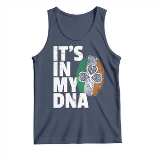 Funny Irish It's In My DNA Tank Top Ireland Fingerprint Flag TS11 Navy Print Your Wear
