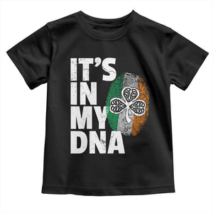 Funny Irish It's In My DNA Toddler T Shirt Ireland Fingerprint Flag TS11 Black Print Your Wear