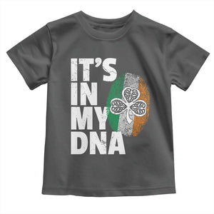Funny Irish It's In My DNA Toddler T Shirt Ireland Fingerprint Flag TS11 Dark Heather Print Your Wear