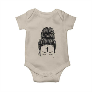 Ash Wednesday Messy Bun Ashes Cross Christian Religious Baby Onesie TS11 Sand Print Your Wear