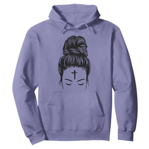 Ash Wednesday Messy Bun Ashes Cross Christian Religious Hoodie TS11 Violet Print Your Wear