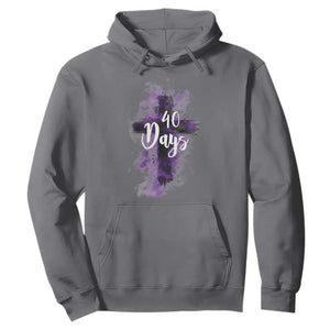 40 Days Christian Religious Hoodie Ash Wednesday Ashes Cross TS11 Charcoal Print Your Wear