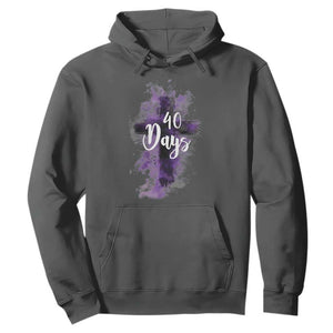 40 Days Christian Religious Hoodie Ash Wednesday Ashes Cross TS11 Dark Heather Print Your Wear