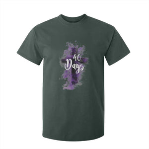 40 Days Christian Religious T Shirt For Kid Ash Wednesday Ashes Cross TS11 Dark Forest Green Print Your Wear