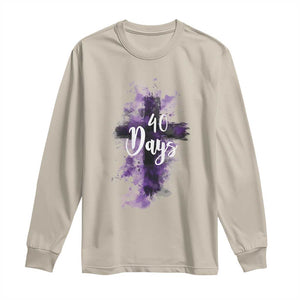 40 Days Christian Religious Long Sleeve Shirt Ash Wednesday Ashes Cross TS11 Sand Print Your Wear