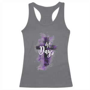 40 Days Christian Religious Racerback Tank Top Ash Wednesday Ashes Cross TS11 Charcoal Print Your Wear
