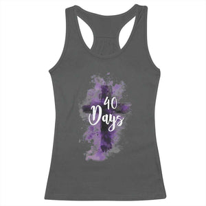 40 Days Christian Religious Racerback Tank Top Ash Wednesday Ashes Cross TS11 Dark Heather Print Your Wear