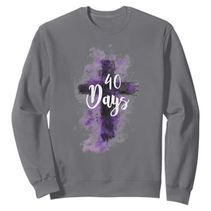 40 Days Christian Religious Sweatshirt Ash Wednesday Ashes Cross TS11 Charcoal Print Your Wear