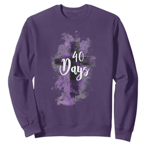 40 Days Christian Religious Sweatshirt Ash Wednesday Ashes Cross TS11 Purple Print Your Wear