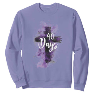 40 Days Christian Religious Sweatshirt Ash Wednesday Ashes Cross TS11 Violet Print Your Wear