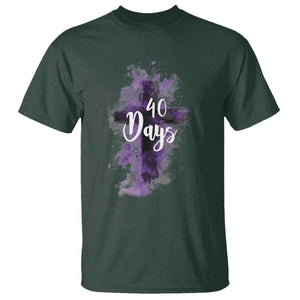 40 Days Christian Religious T Shirt Ash Wednesday Ashes Cross TS11 Dark Forest Green Print Your Wear