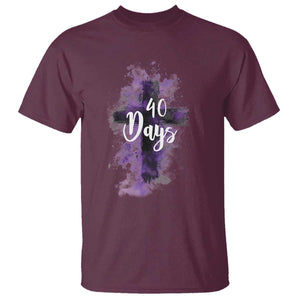 40 Days Christian Religious T Shirt Ash Wednesday Ashes Cross TS11 Maroon Print Your Wear