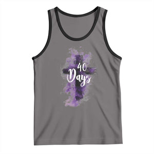 40 Days Christian Religious Tank Top Ash Wednesday Ashes Cross TS11 Deep Heather Black Print Your Wear