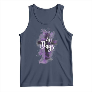 40 Days Christian Religious Tank Top Ash Wednesday Ashes Cross TS11 Navy Print Your Wear
