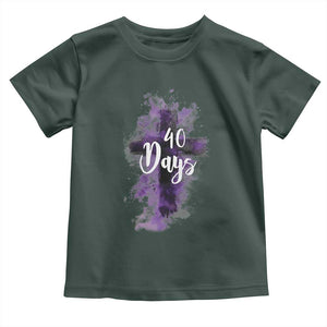 40 Days Christian Religious Toddler T Shirt Ash Wednesday Ashes Cross TS11 Dark Forest Green Print Your Wear