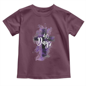 40 Days Christian Religious Toddler T Shirt Ash Wednesday Ashes Cross TS11 Maroon Print Your Wear