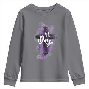 40 Days Christian Religious Youth Sweatshirt Ash Wednesday Ashes Cross TS11 Charcoal Print Your Wear