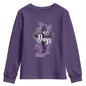 40 Days Christian Religious Youth Sweatshirt Ash Wednesday Ashes Cross TS11 Purple Print Your Wear