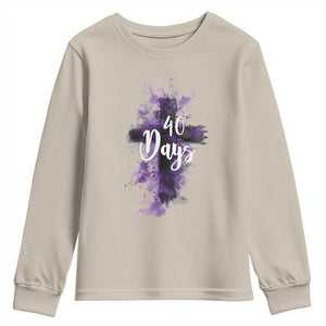 40 Days Christian Religious Youth Sweatshirt Ash Wednesday Ashes Cross TS11 Sand Print Your Wear