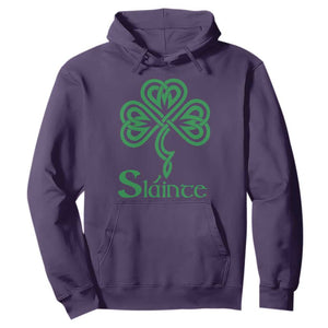 Funny Irish Beer Drinking St Patrick's Day Slainte Hoodie Celtic Shamrock TS11 Purple Print Your Wear