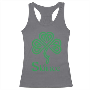 Funny Irish Beer Drinking St Patrick's Day Slainte Racerback Tank Top Celtic Shamrock TS11 Charcoal Print Your Wear