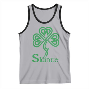 Funny Irish Beer Drinking St Patrick's Day Slainte Tank Top Celtic Shamrock TS11 Athletic Heather Black Print Your Wear