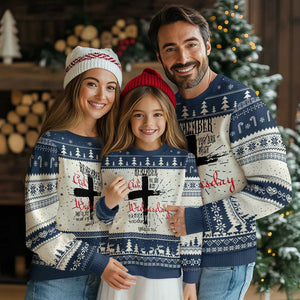 Ash Wednesday Knit Sweatshirt Remember You are Dust And To Dust You Shall Return Genesis 3:19 TS11 Navy Print Your Wear
