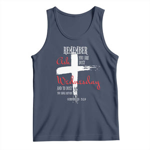 Ash Wednesday Tank Top Remember You are Dust And To Dust You Shall Return Genesis 3:19 Ashes Cross TS11 Navy Print Your Wear