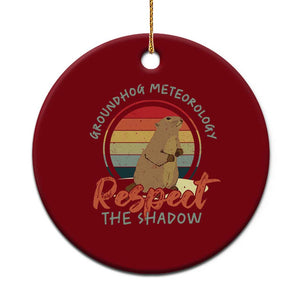 Funny Groundhog Day Ceramic Ornament Groundhog Meteorology Respect The Shadow Vintage Retro TS11 1pc Red Print Your Wear