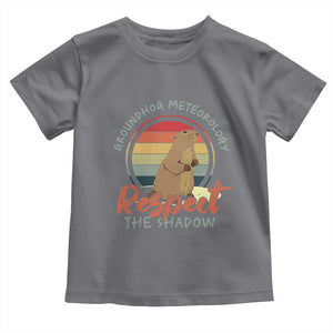 Funny Groundhog Day Toddler T Shirt Groundhog Meteorology Respect The Shadow Vintage Retro TS11 Charcoal Print Your Wear