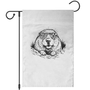 Funny Groundhog Face Woodchuck Sunglassess Garden Flag TS11 White Print Your Wear