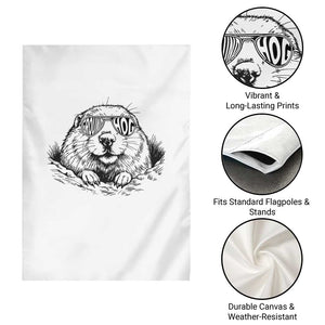 Funny Groundhog Face Woodchuck Sunglassess Garden Flag TS11 Print Your Wear