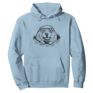 Funny Groundhog Face Woodchuck Sunglassess Hoodie TS11 Light Blue Print Your Wear