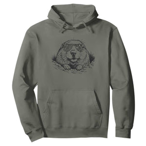 Funny Groundhog Face Woodchuck Sunglassess Hoodie TS11 Military Green Print Your Wear