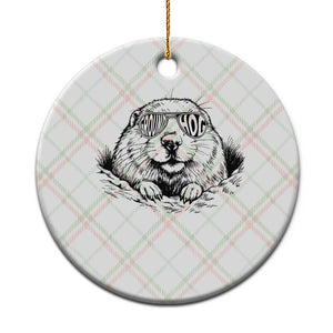 Funny Groundhog Face Woodchuck Sunglassess Ceramic Ornament TS11 1pc Christmas Plaid Print Your Wear